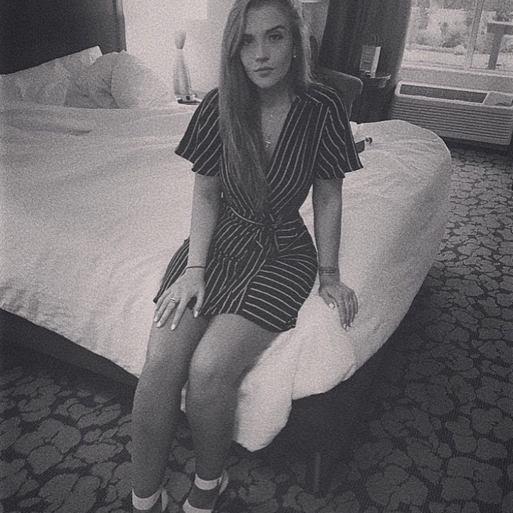 Striped navy blue dress